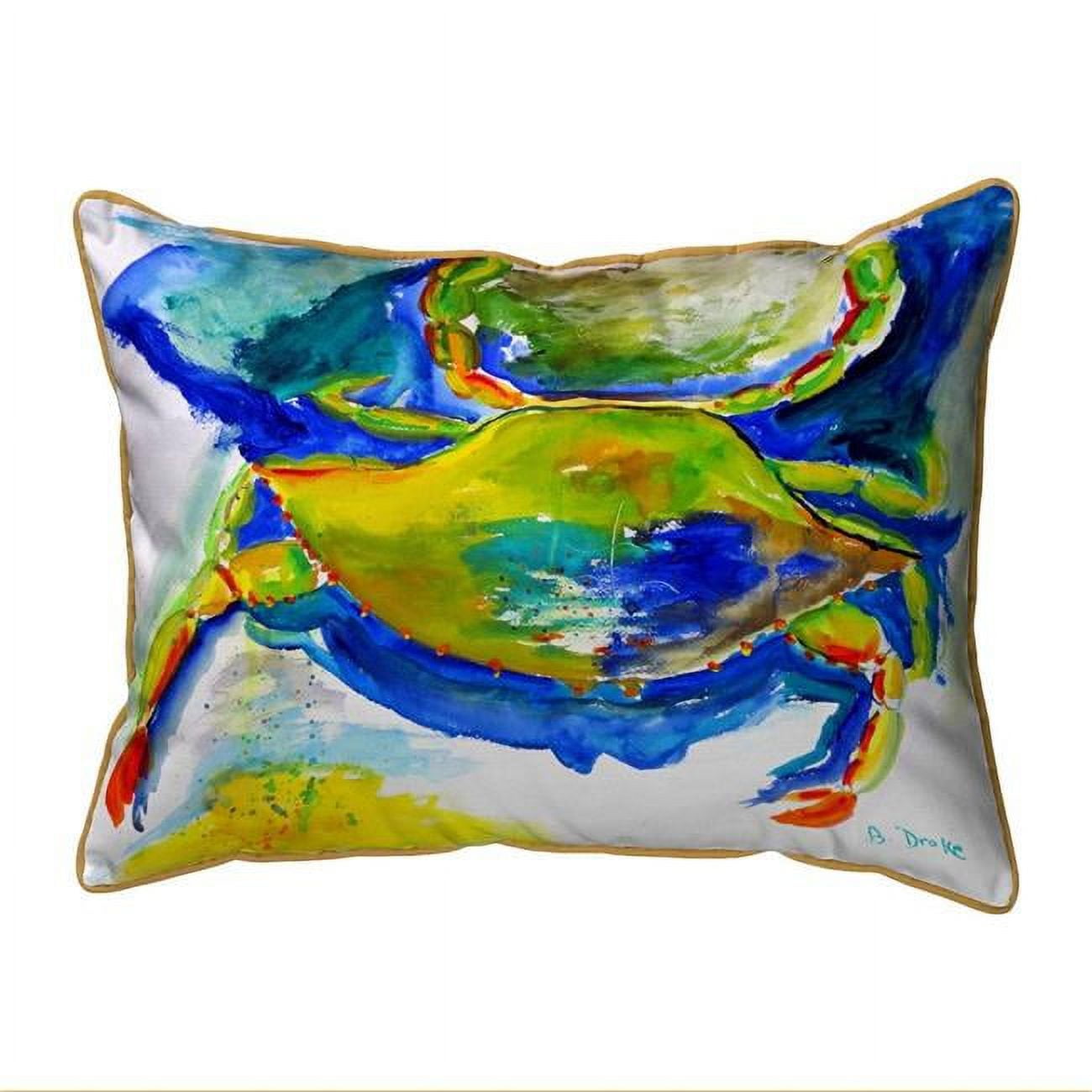 20 x 24 in. Blue & Yellow Crab Extra Large Zippered Pillow