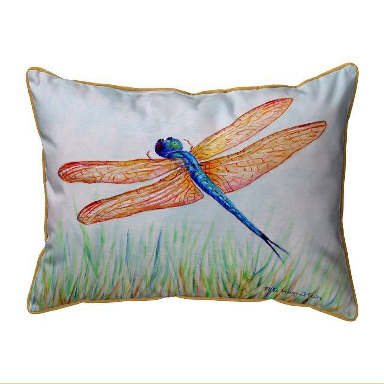 20 x 24 in. Amber & Blue Dragonfly Extra Large Zippered Pillow