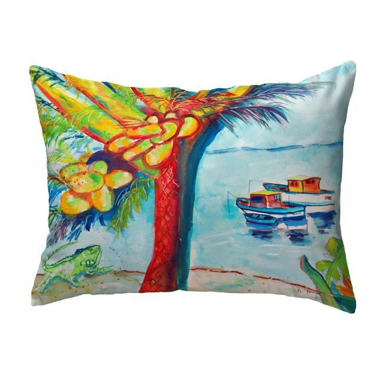 12 x 12 in. Cocoa Nuts & Boats Small No-Cord Pillow