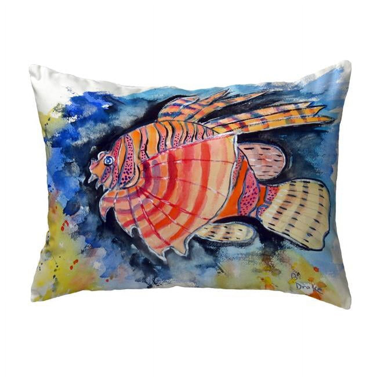 11 x 14 in. Betsys Lion Fish Small No-Cord Pillow