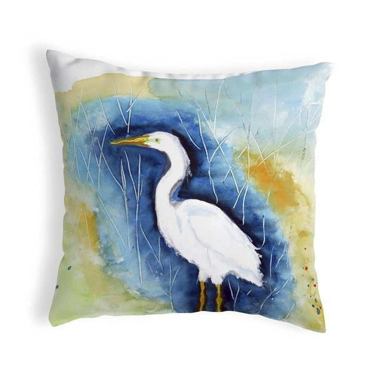 12 x 12 in. Great Egret Left Small No-Cord Pillow