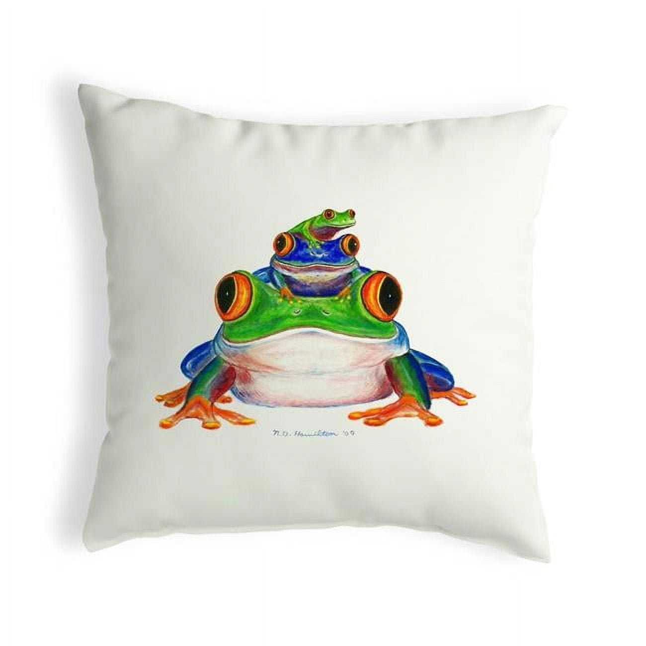 12 x 12 in. Stacked Frogs Small No-Cord Pillow