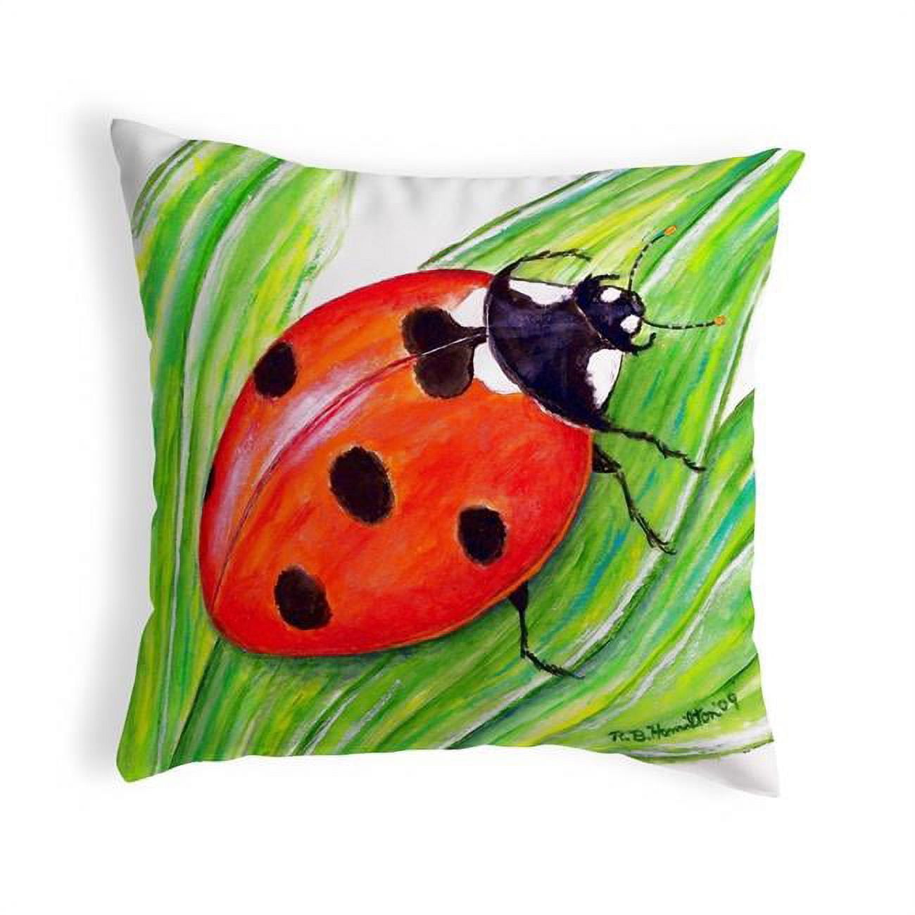 12 x 12 in. Ladybug Small No-Cord Pillow