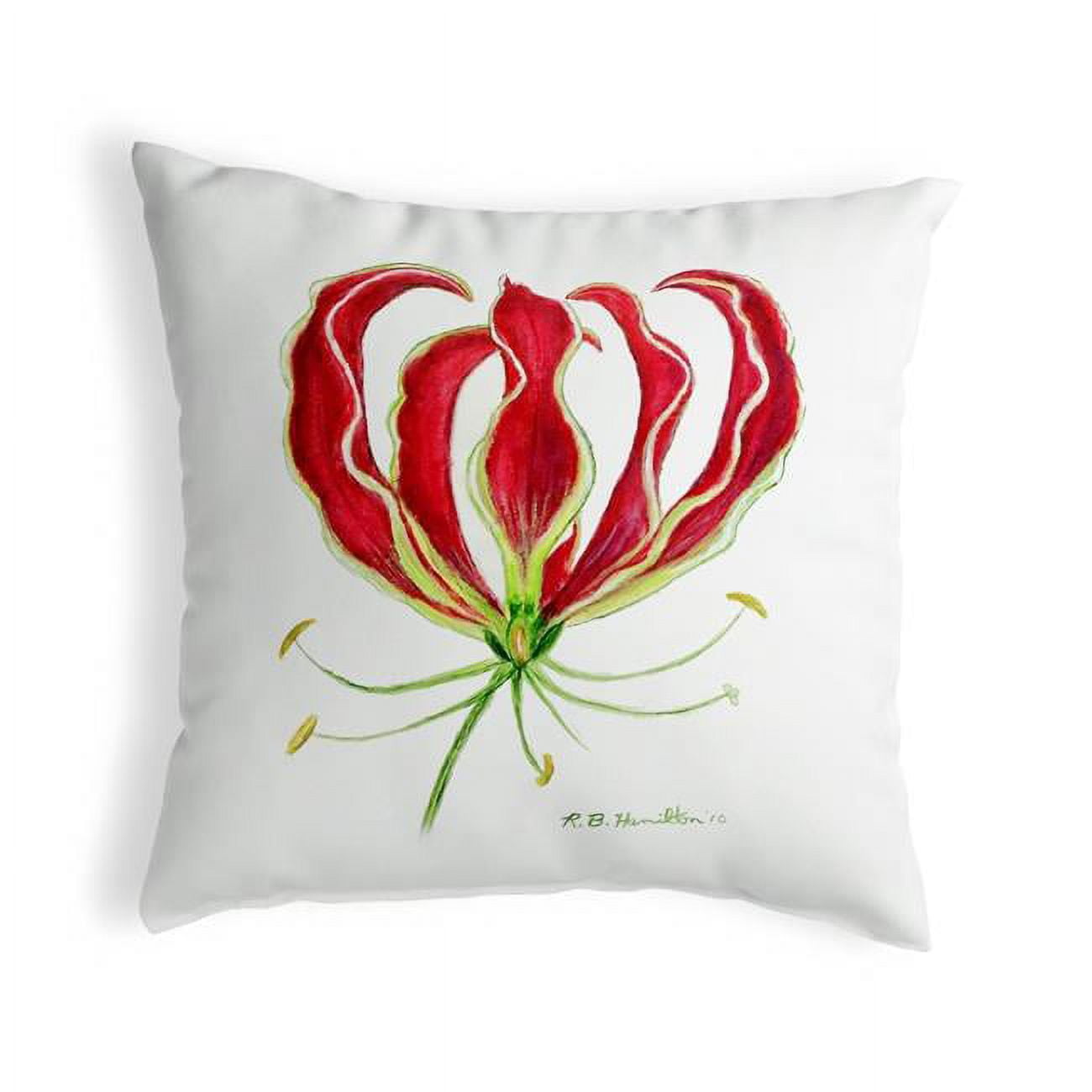 12 x 12 in. Red Lily Small No-Cord Pillow