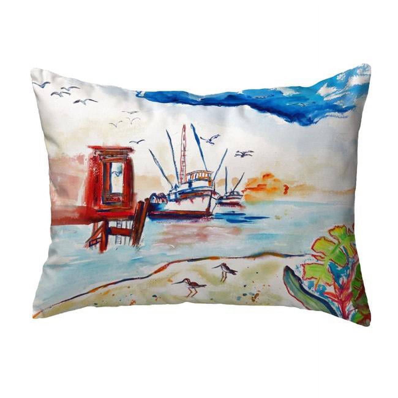 11 x 14 in. Dock & Shrimp Boat Small No-Cord Pillow