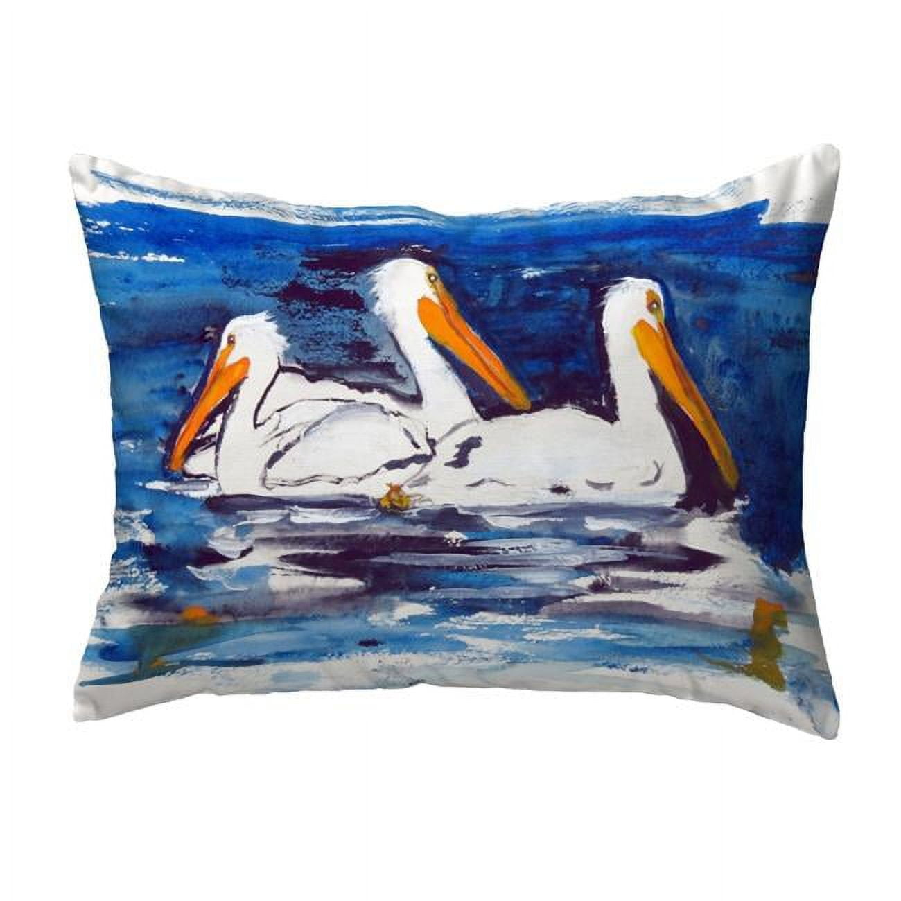 11 x 14 in. Three Pelicans Small No-Cord Pillow