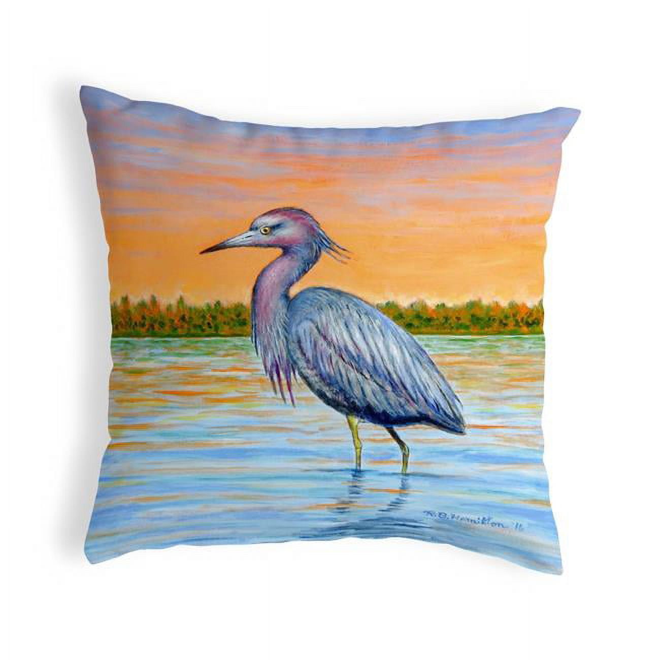 12 x 12 in. Heron & Sunset Small No-Cord Pillow