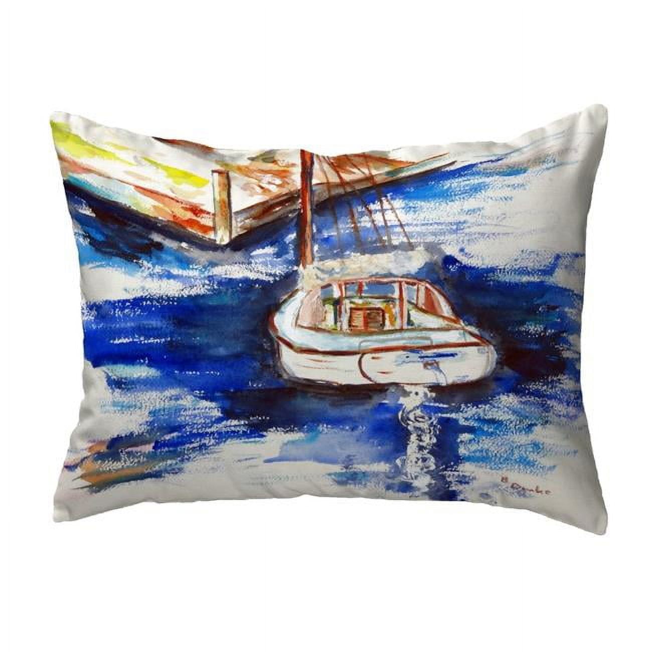 11 x 14 in. Sailboat & Dock Non-Corded Pillow