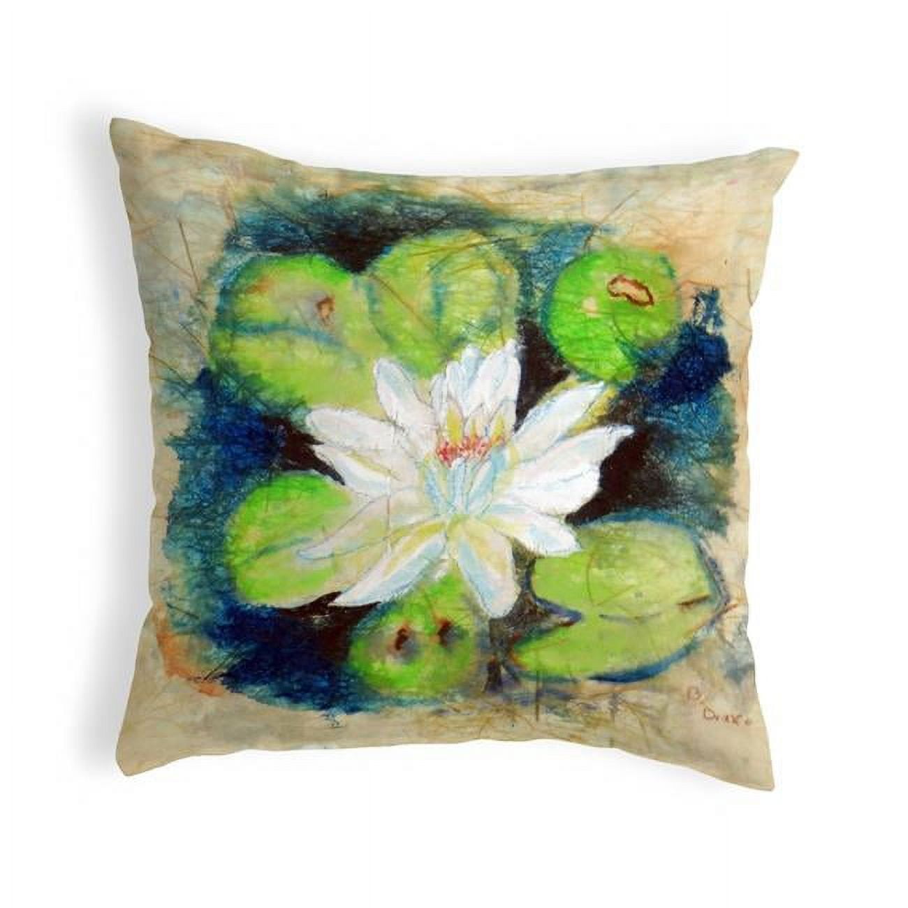 12 x 12 in. Water Lily on Rice Small No-Cord Pillow