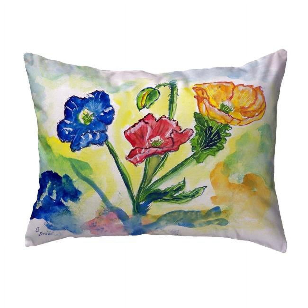 11 x 14 in. Bugs & Poppies Small No-Cord Pillow