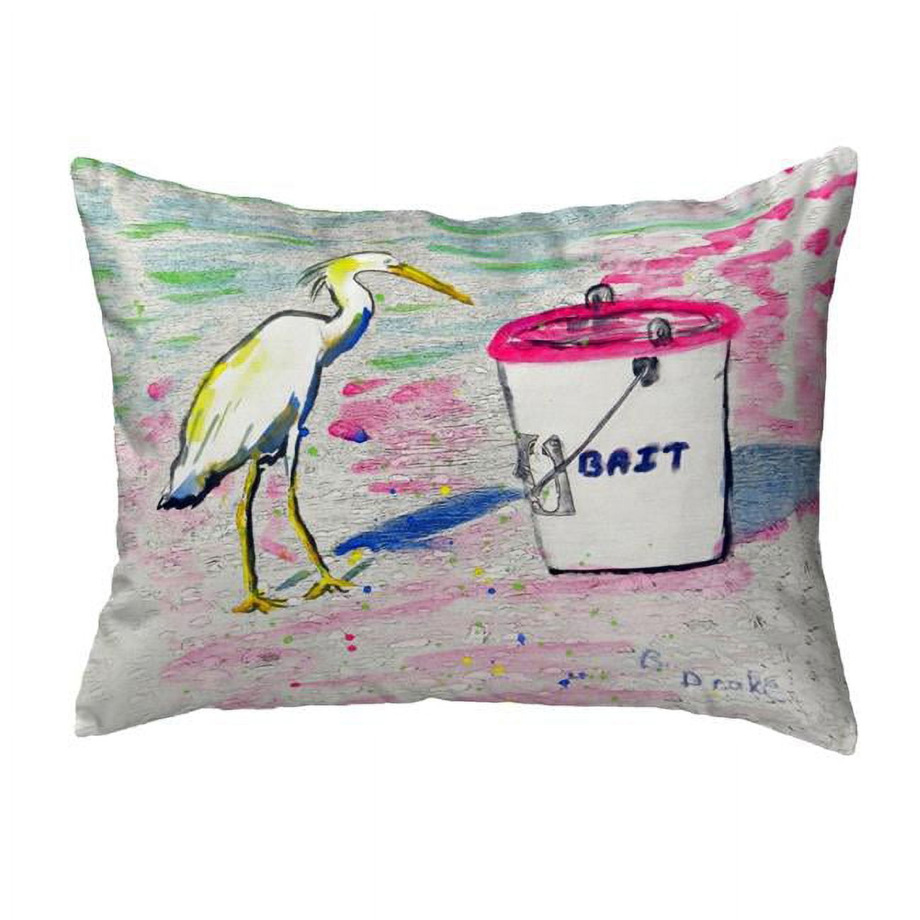 11 x 14 in. Hungry Egret Small No-Cord Pillow