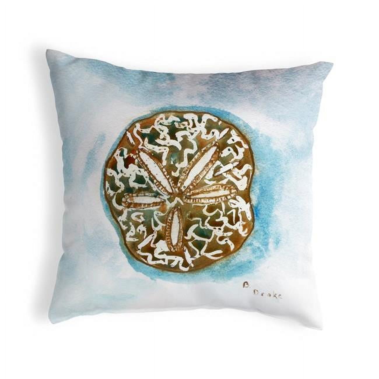12 x 12 in. Betsys Sand Dollar Small No-Cord Pillow