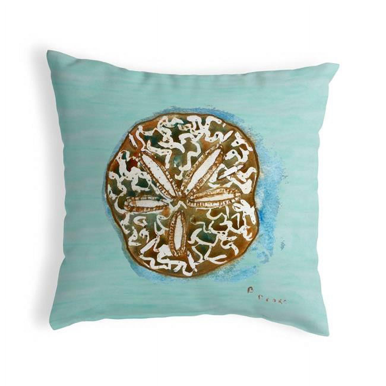 12 x 12 in. Sand Dollar Teal Small No-Cord Pillow