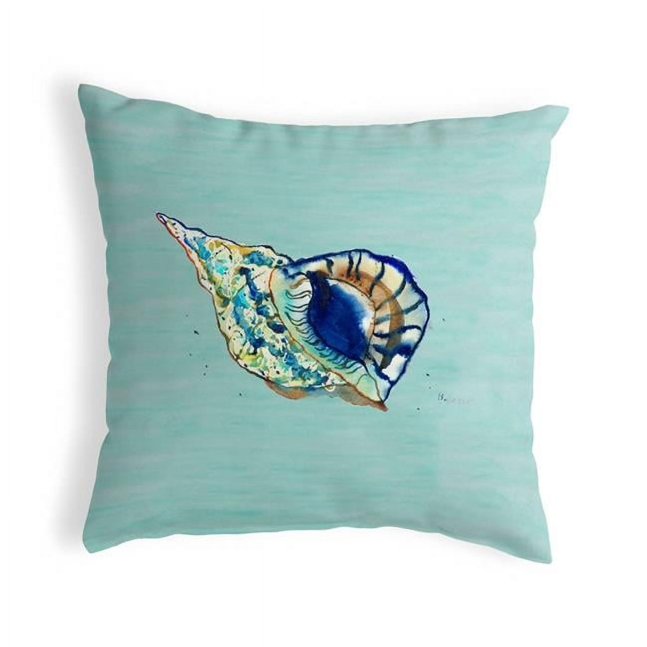 12 x 12 in. Betsys Shell Teal Small No-Cord Pillow