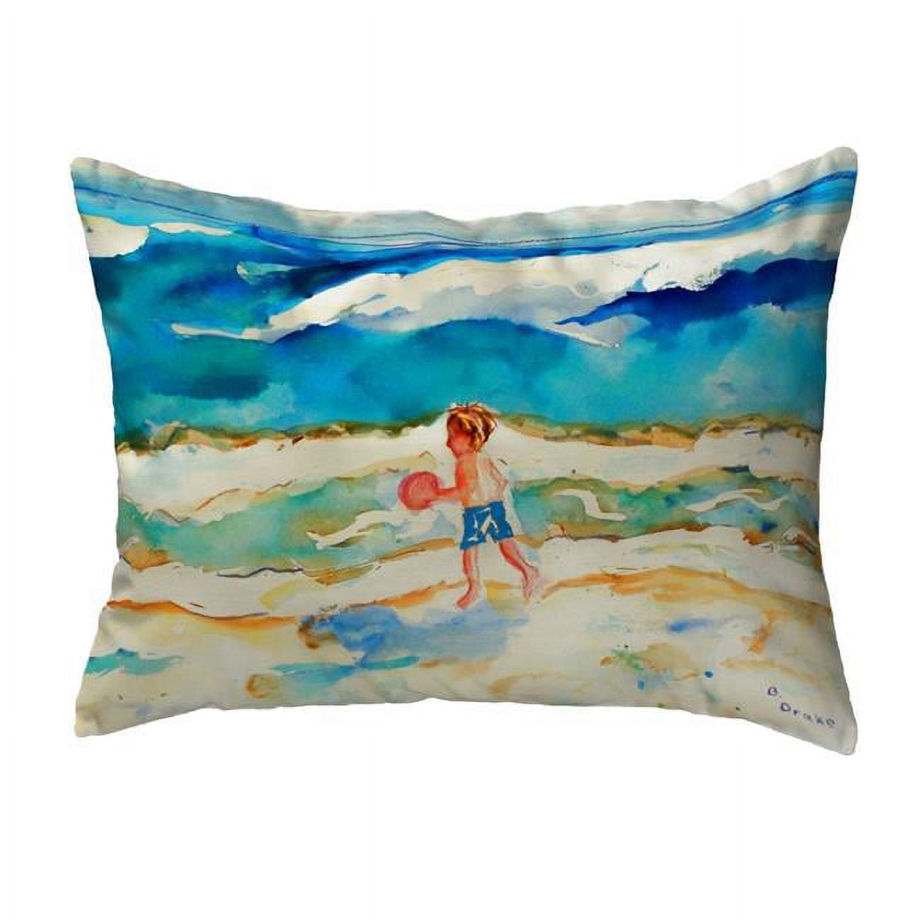 11 x 14 in. Boy & Ball Small No-Cord Pillow