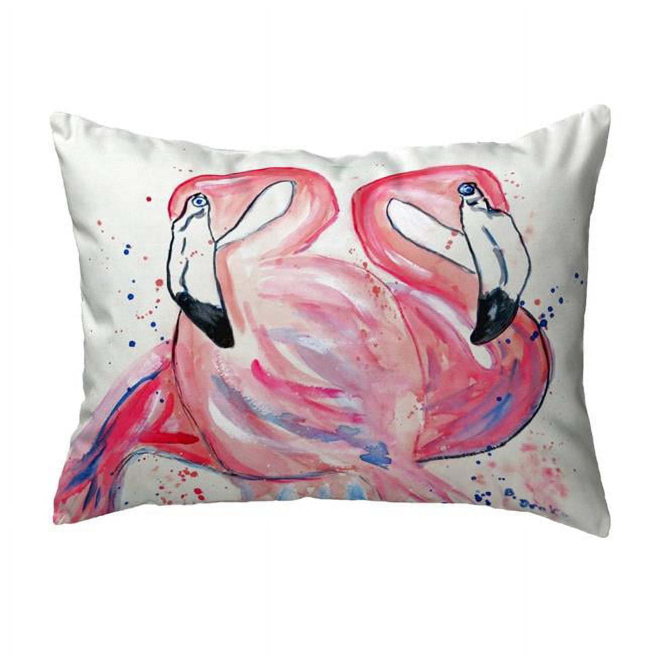 11 x 14 in. Betsys Flamingos Small No-Cord Pillow