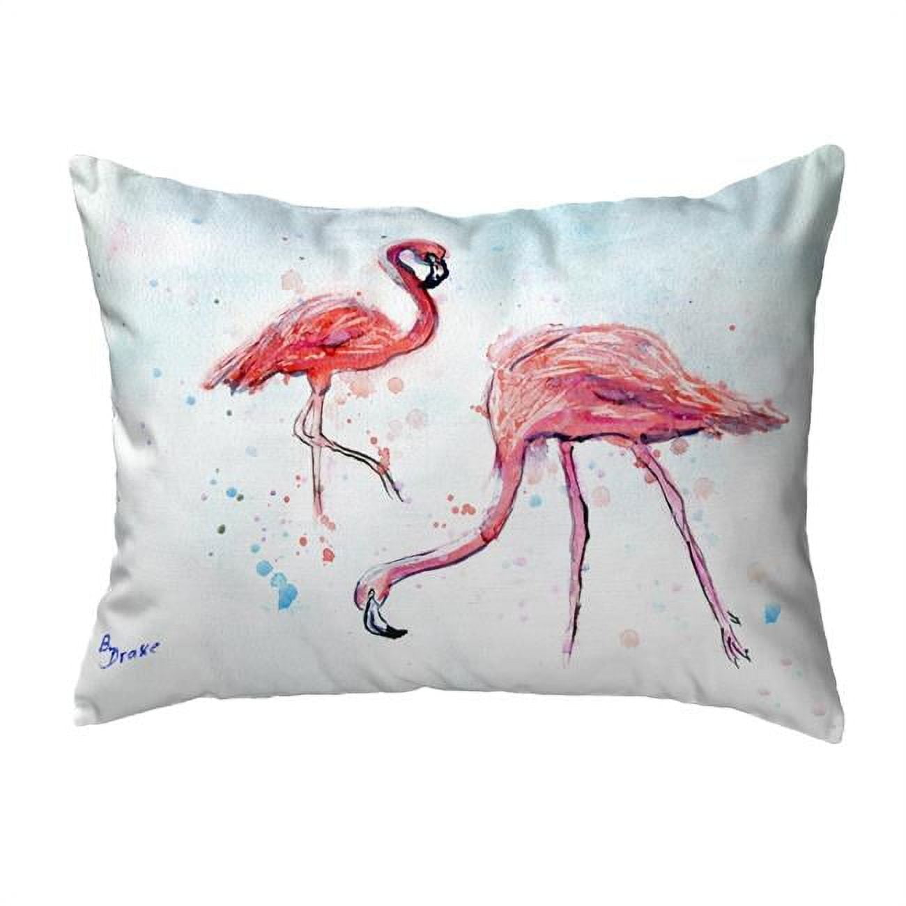 11 x 14 in. Funky Flamingos Small No-Cord Pillow