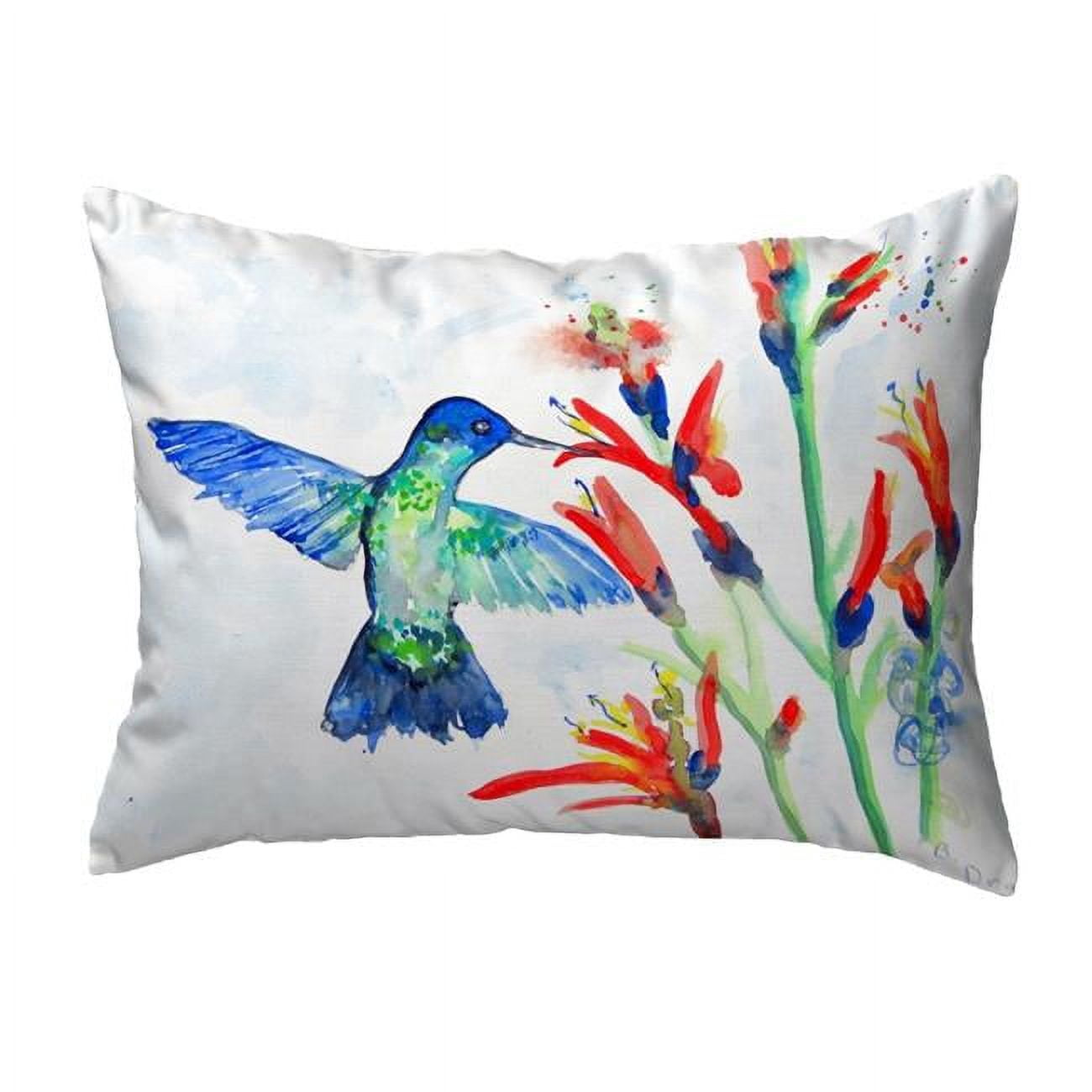 11 x 14 in. Hummingbird & Fire Plant Small No-Cord Pillow