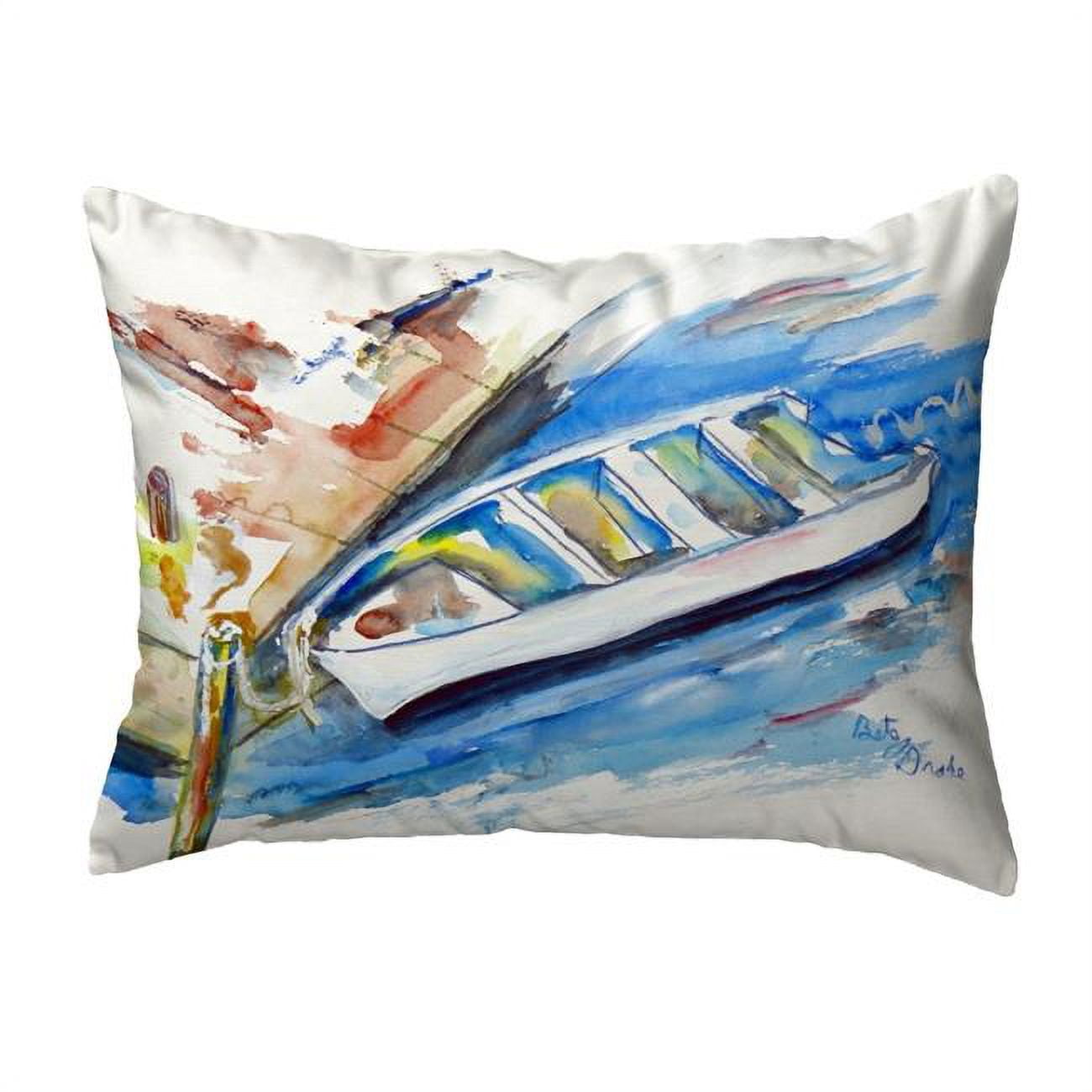 11 x 14 in. Rowboat At Dock Small No-Cord Pillow
