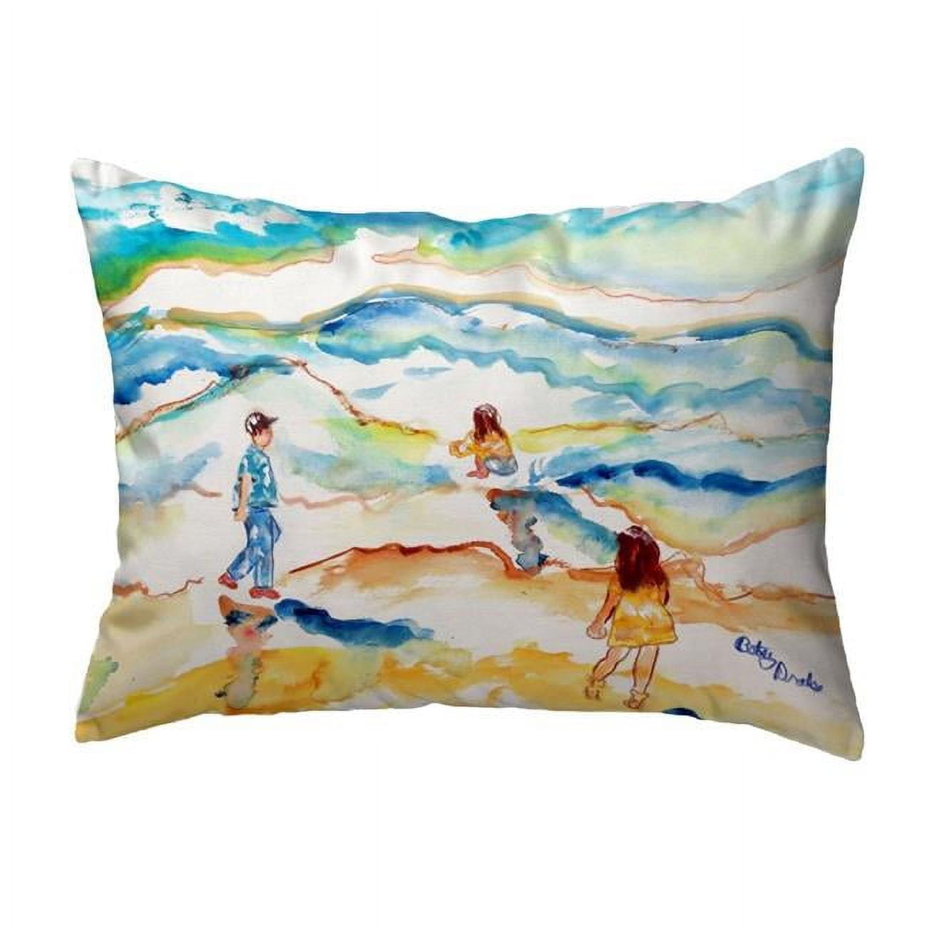 11 x 14 in. Playing At the Beach Small No-Cord Pillow