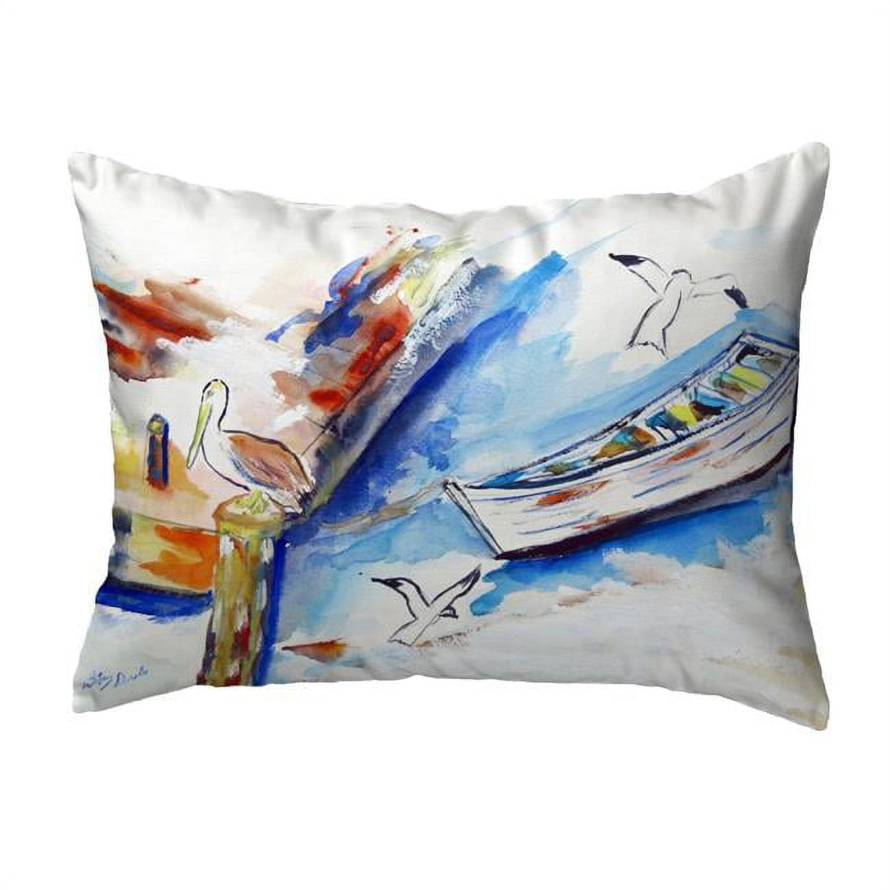 11 x 14 in. Rowboat & Birds Small No-Cord Pillow
