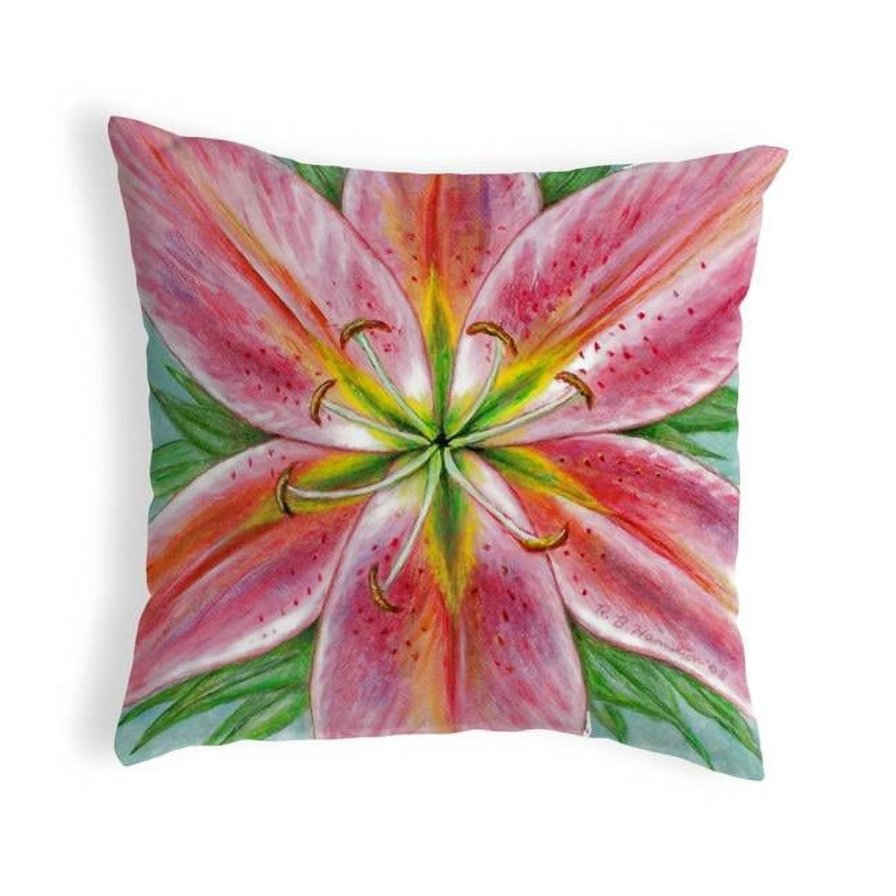 12 x 12 in. Pink Lily Small No-Cord Pillow