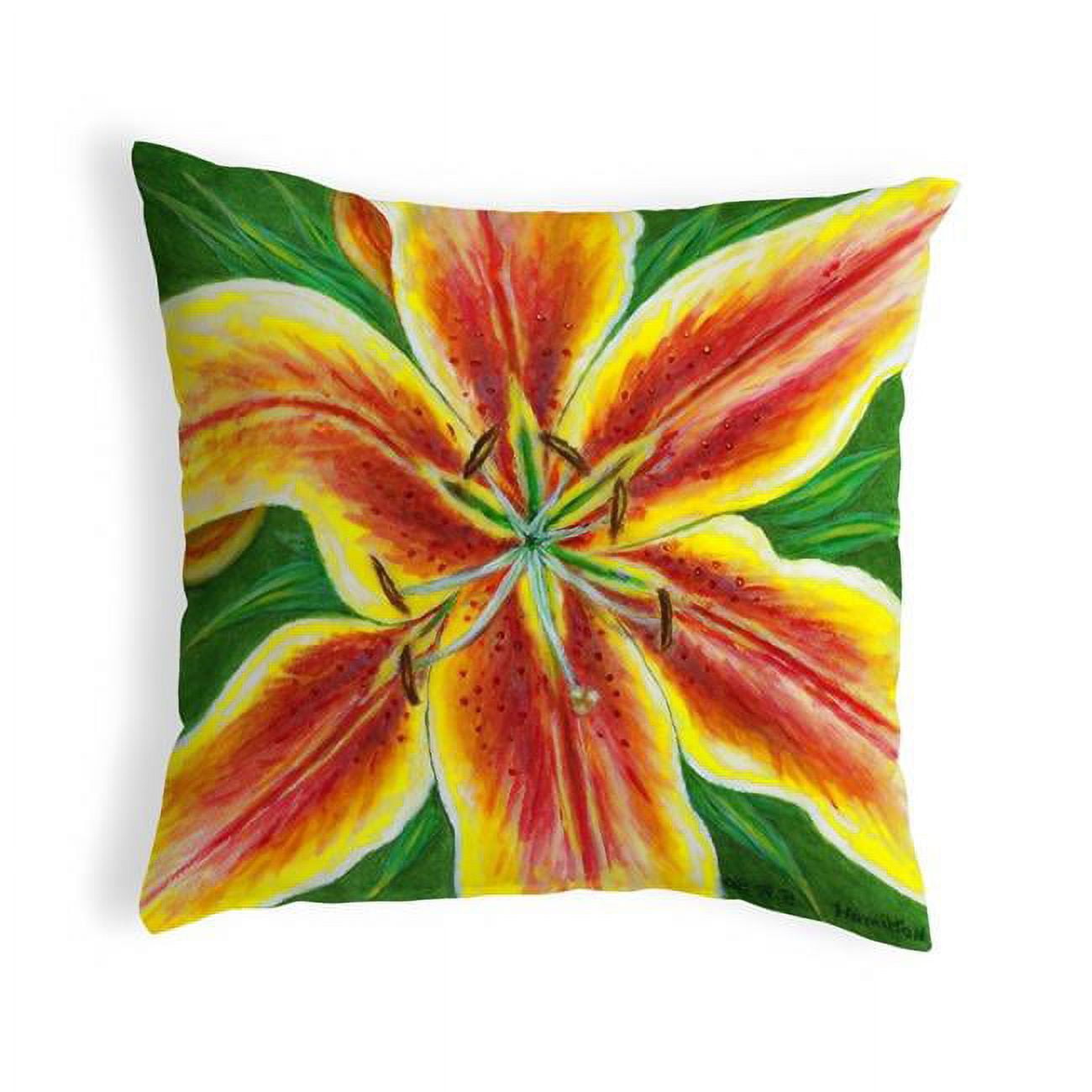 12 x 12 in. Yellow Lily Small No-Cord Pillow