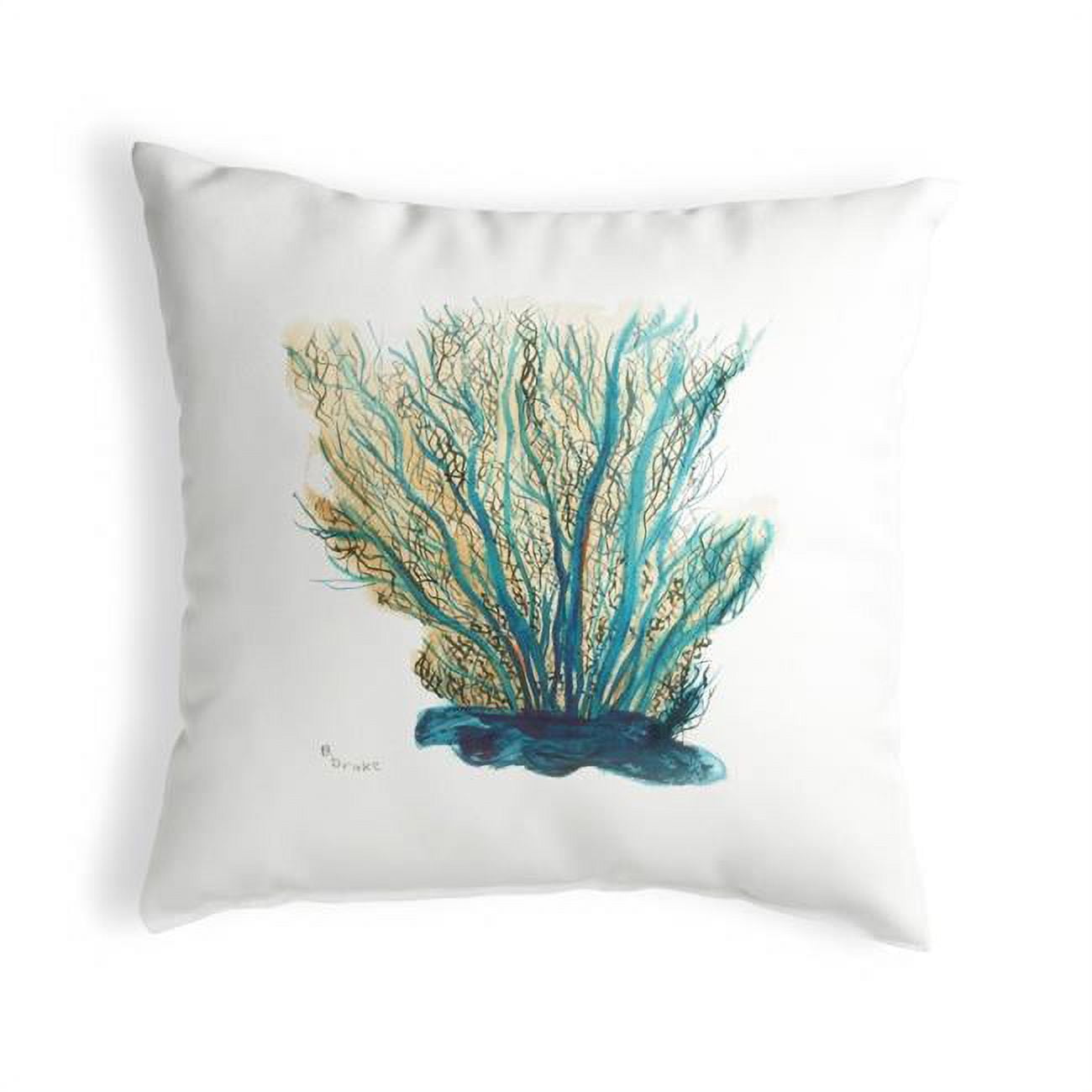 12 x 12 in. Blue Coral Small No-Cord Pillow