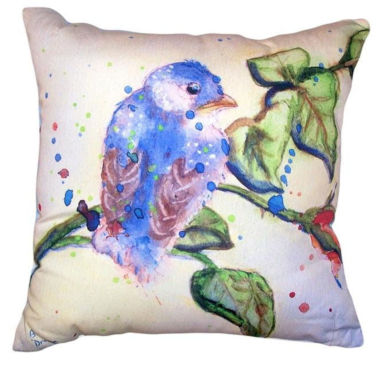 18 x 18 in. Betsys Blue Bird No Cord Pillow