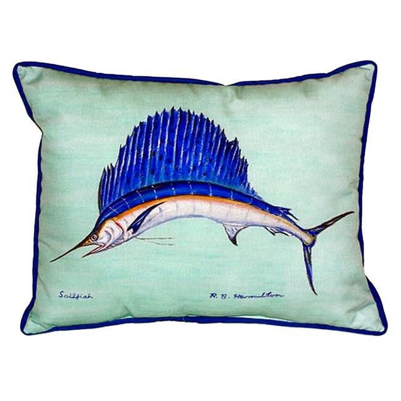 16 x 20 in. Sailfish Teal Large Indoor & Outdoor Pillow