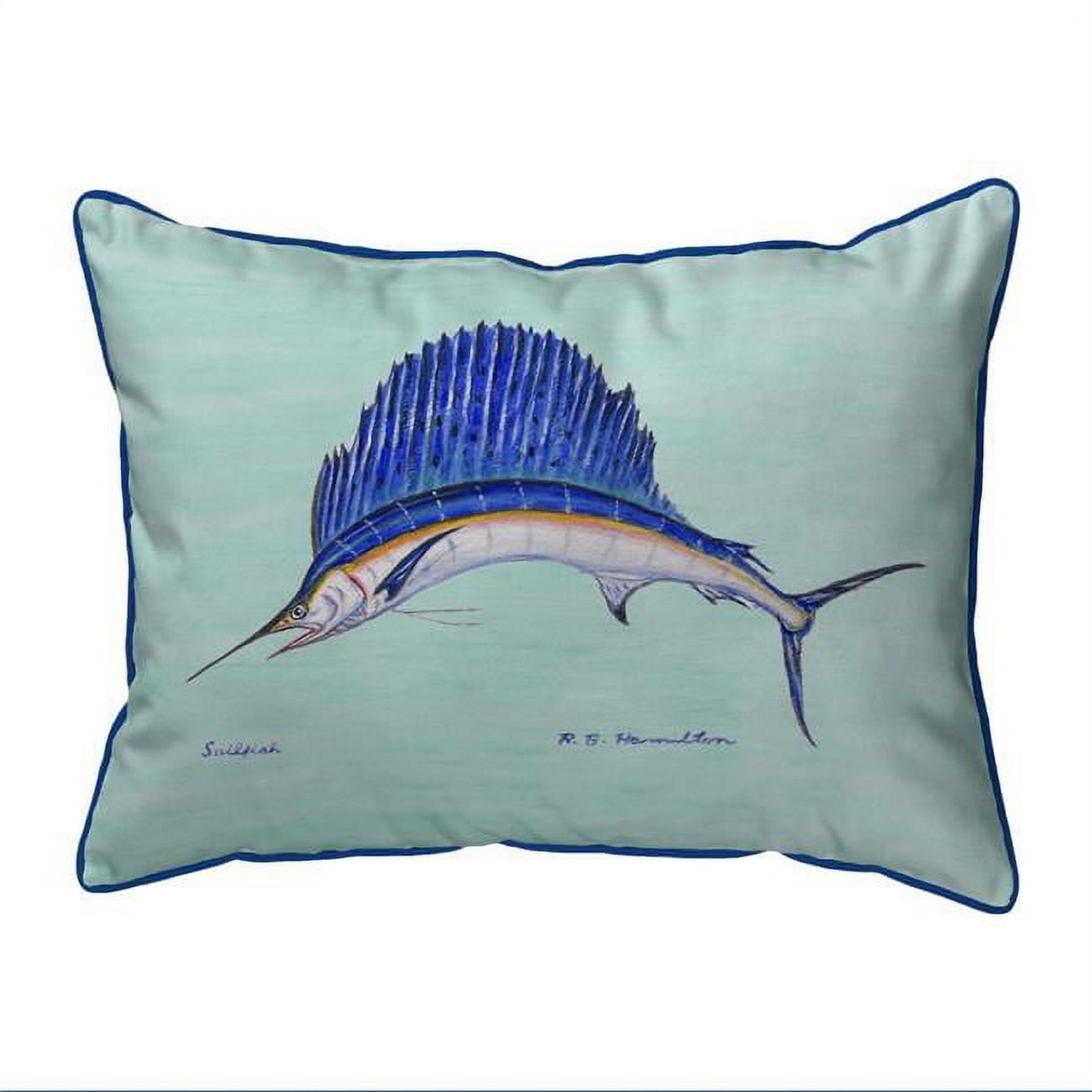 20 x 24 in. Sailfish Teal Extra Large Zippered Pillow