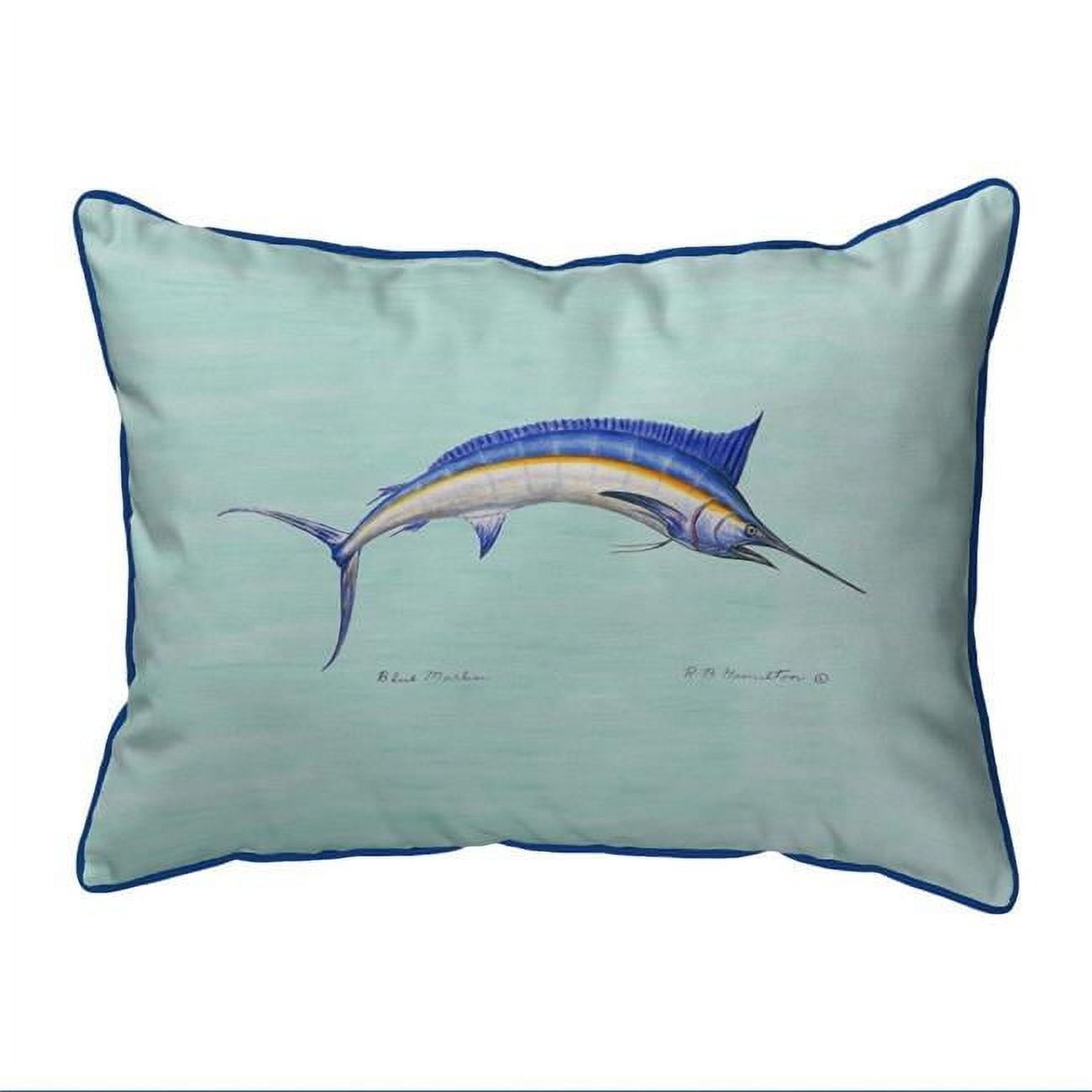 20 x 24 in. Blue Marlin Teal Extra Large Zippered Pillow