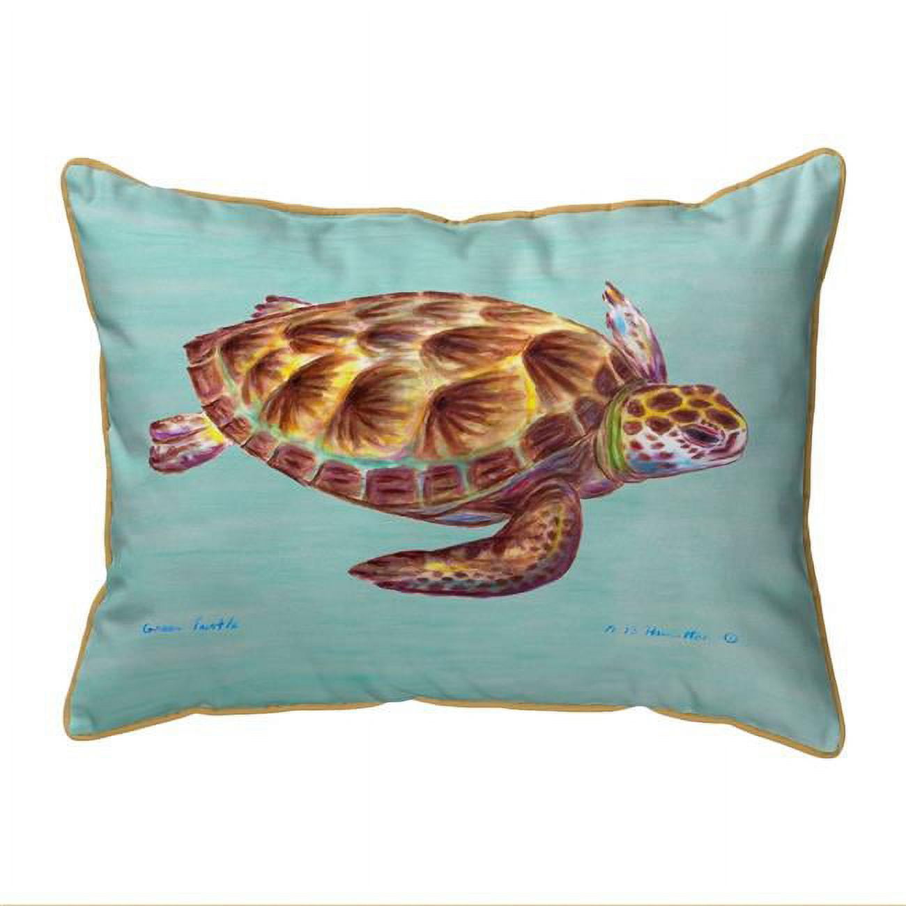 20 x 24 in. Green Sea Turtle Teal Extra Large Zippered Pillow