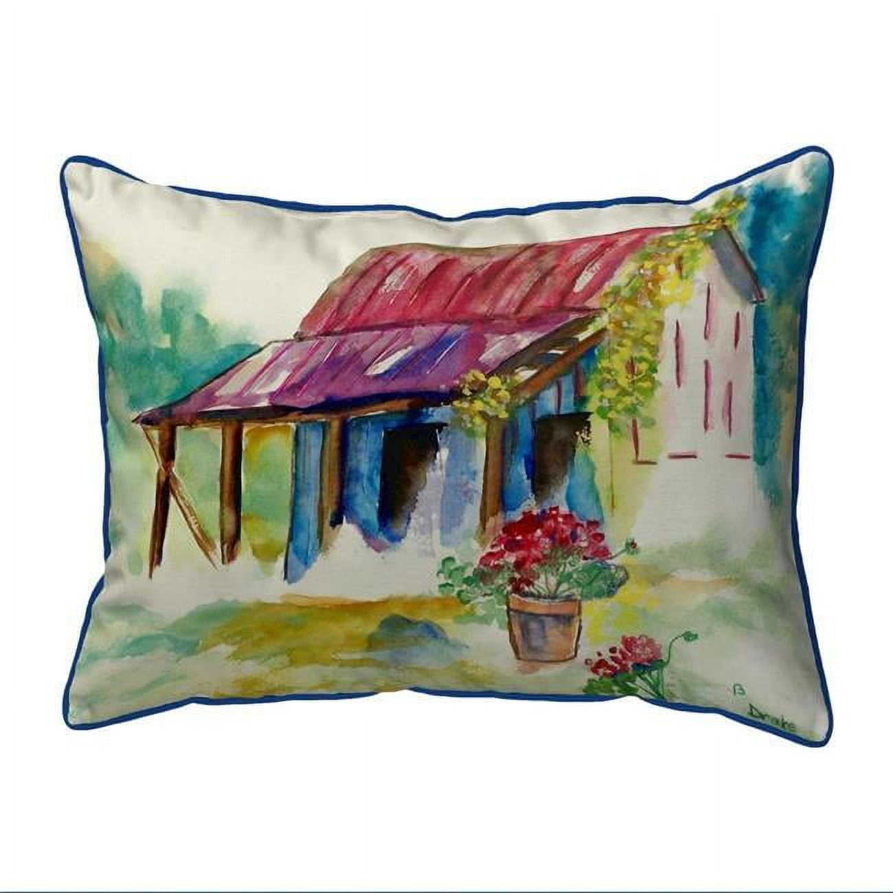 20 x 24 in. Barn & Geranium Extra Large Zippered Pillow