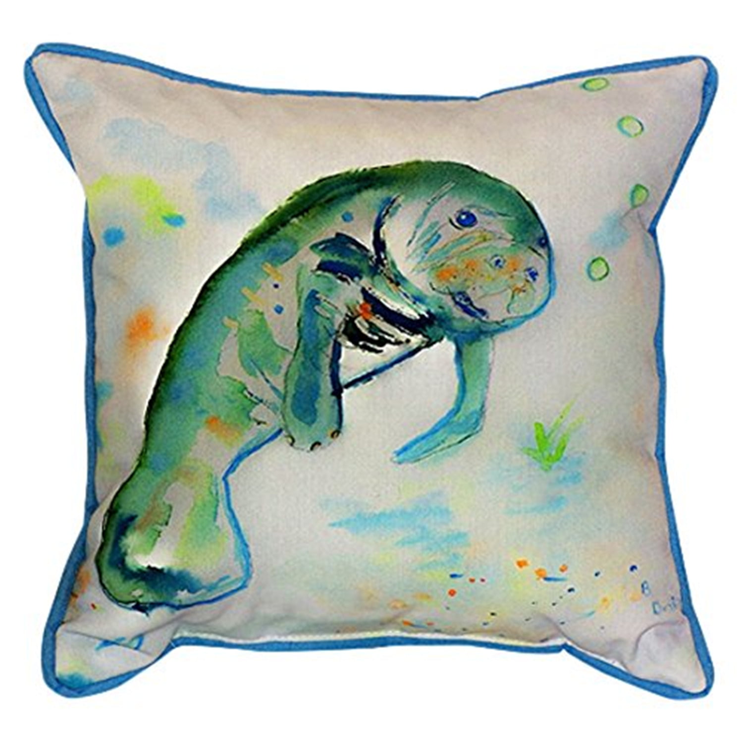 18 x 18 in. Betsys Manatee Large Indoor & Outdoor Pillow