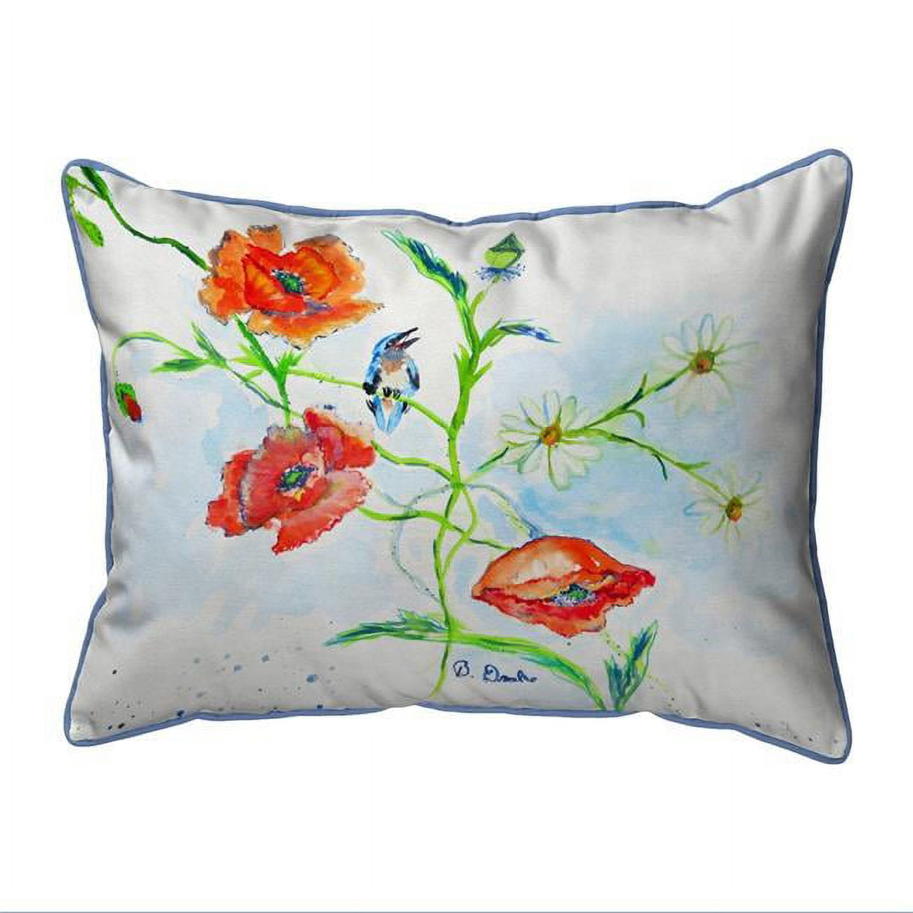 20 x 24 in. Poppies & Daisies Extra Large Zippered Pillow