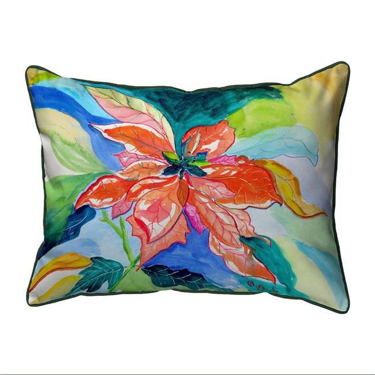 20 x 24 in. Peach Poinsettia Extra Large Zippered Pillow