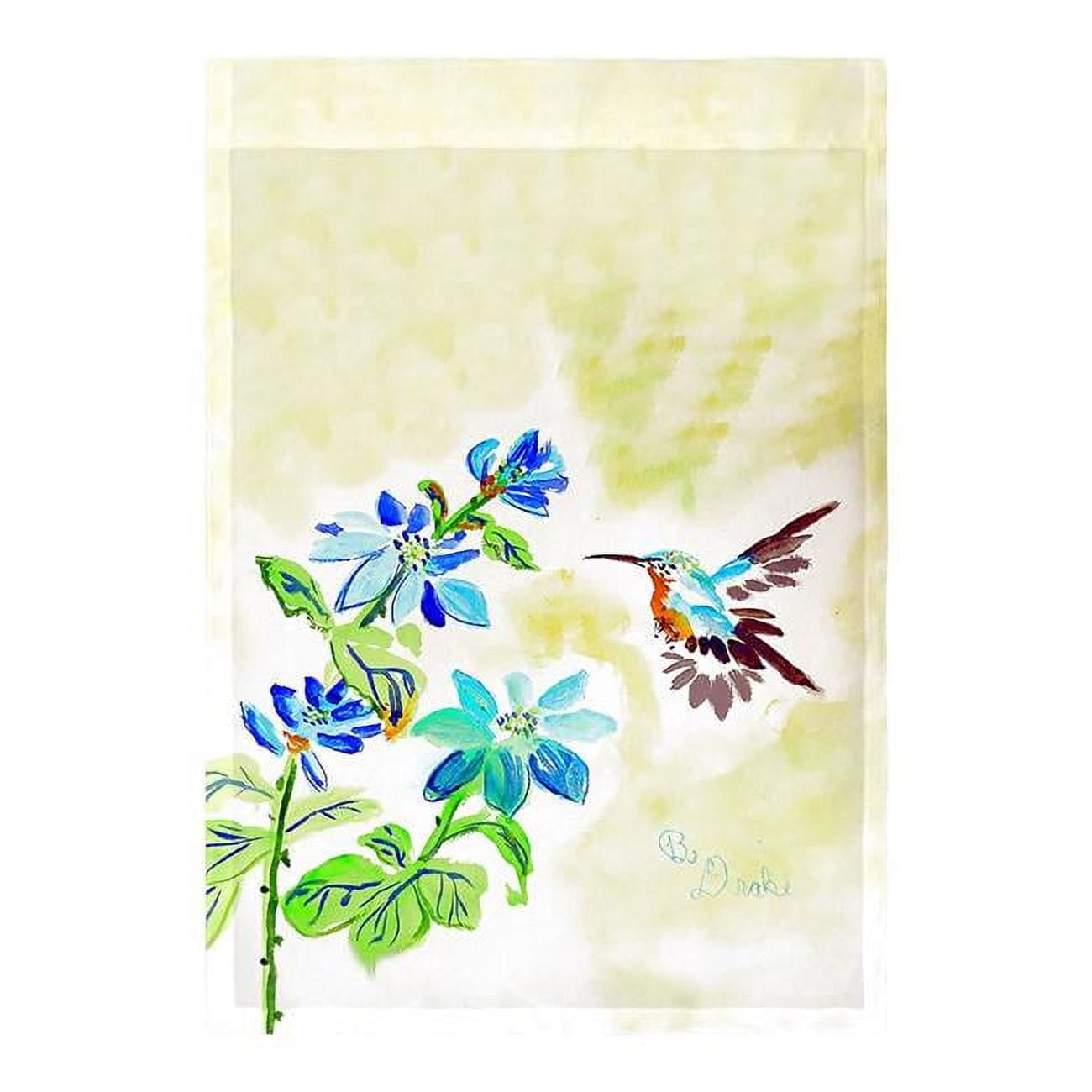 12.5 x 18 in. Aqua Hummingbird Flag