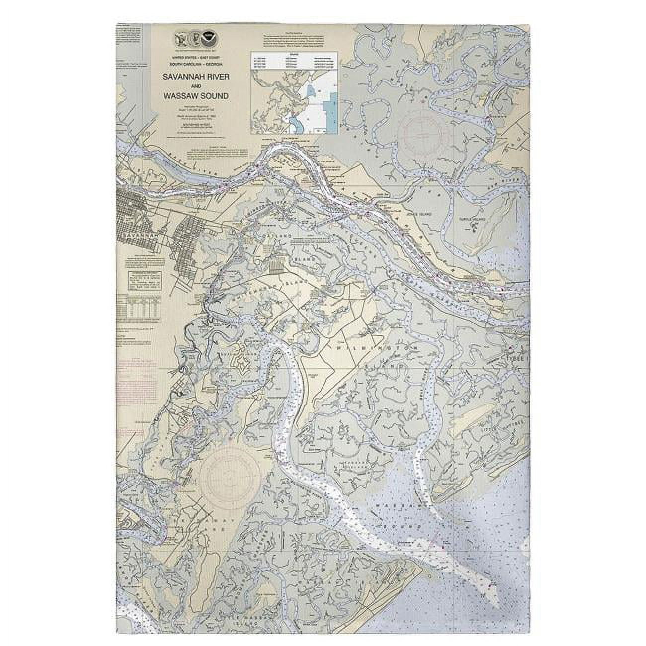 Picture of Betsy Drake GT214 Savannah River & Wassaw Sound, GA Nautical Map Guest Towel