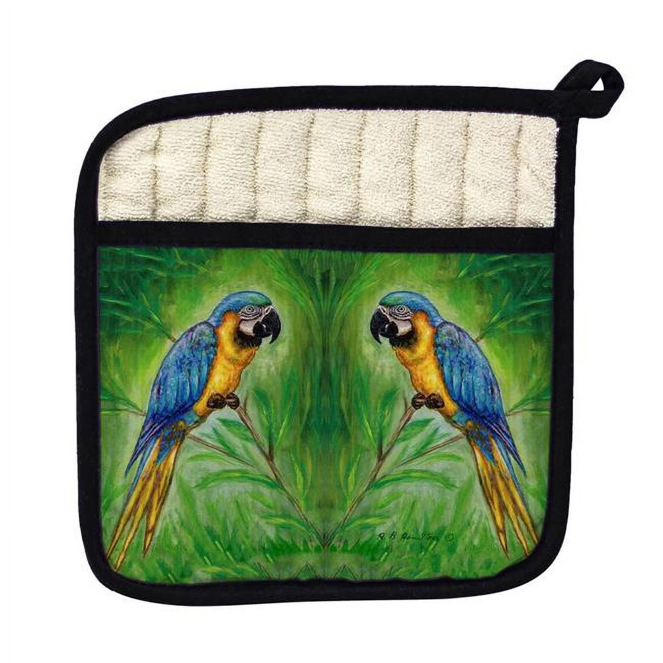 Picture of Betsy Drake PT032 Blue Macaws Pot Holder
