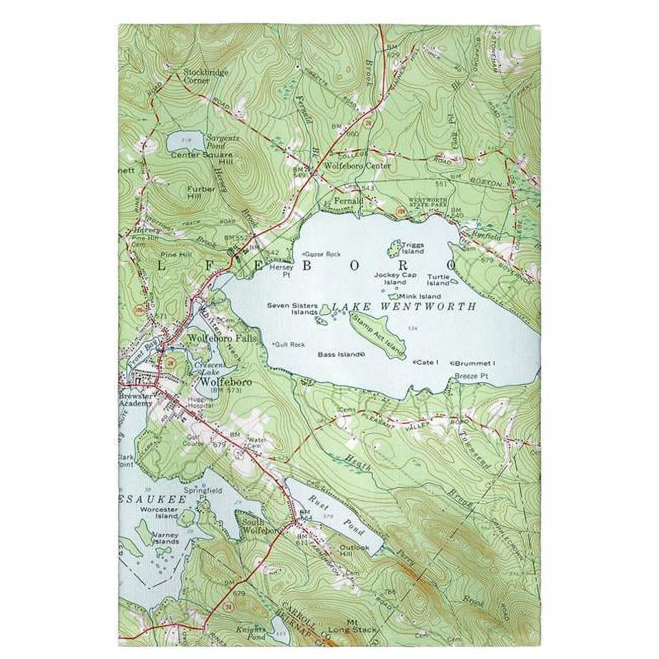 Picture of Betsy Drake GT654 Lake Wentworth, NH Nautical Map Guest Towel