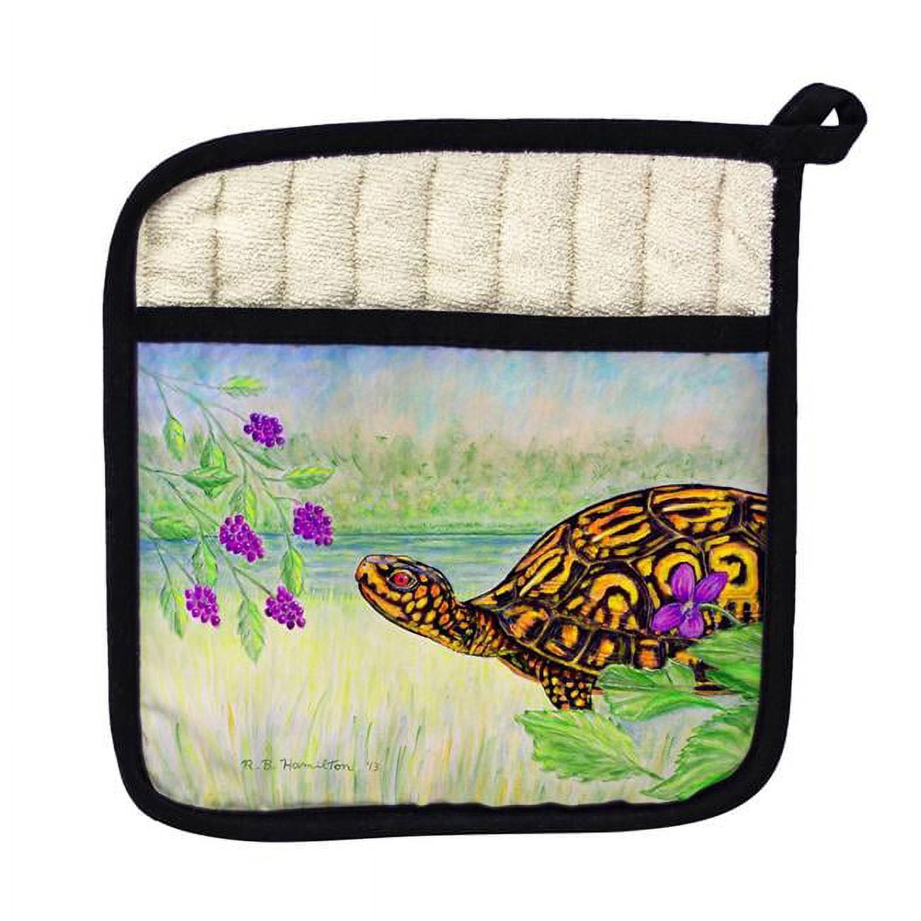 Picture of Betsy Drake PT038 Turtle & Berries Pot Holder