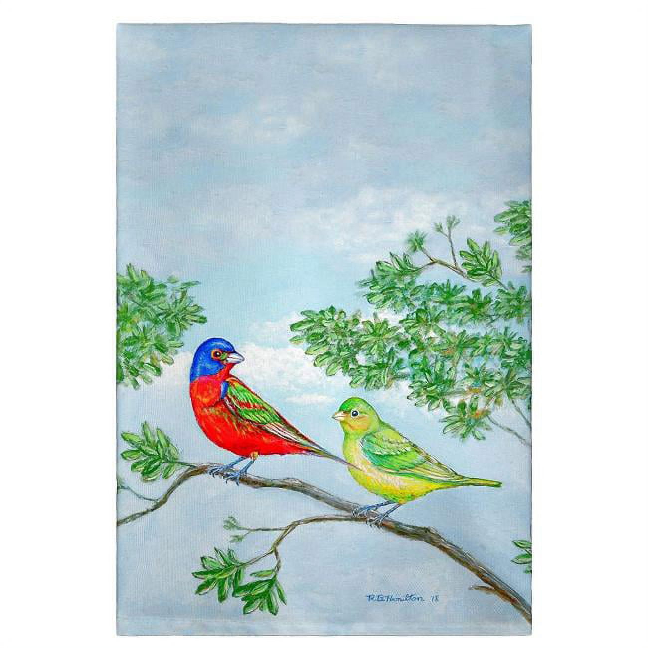 Picture of Betsy Drake GT890 Pair of Buntings Guest Towel
