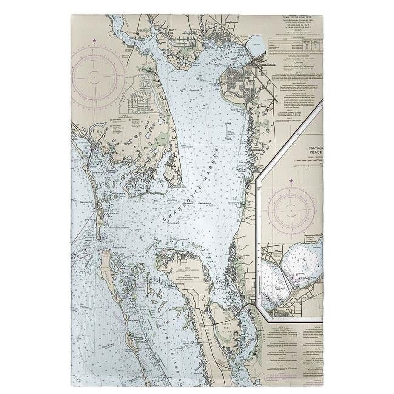 Picture of Betsy Drake GT11426 Charlotte Harbor, FL Nautical Map Guest Towel