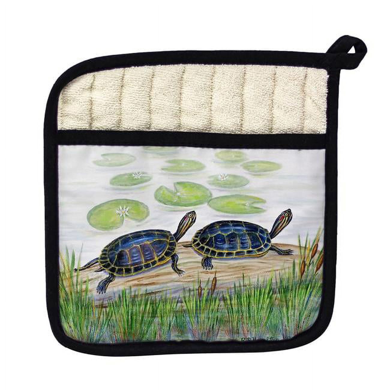 Picture of Betsy Drake PT045 Two Turtles Pot Holder