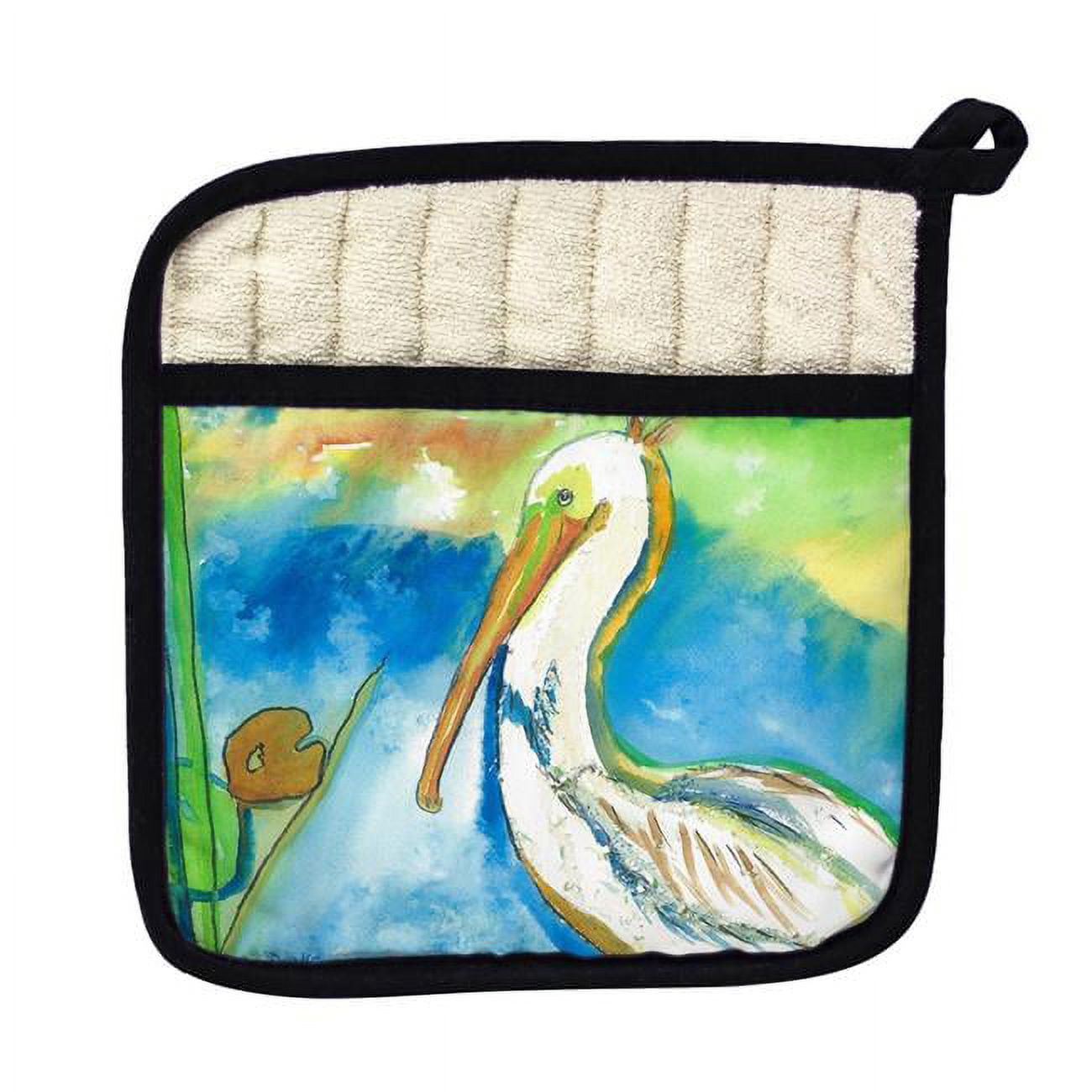 Picture of Betsy Drake PT047 White Pelican Pot Holder