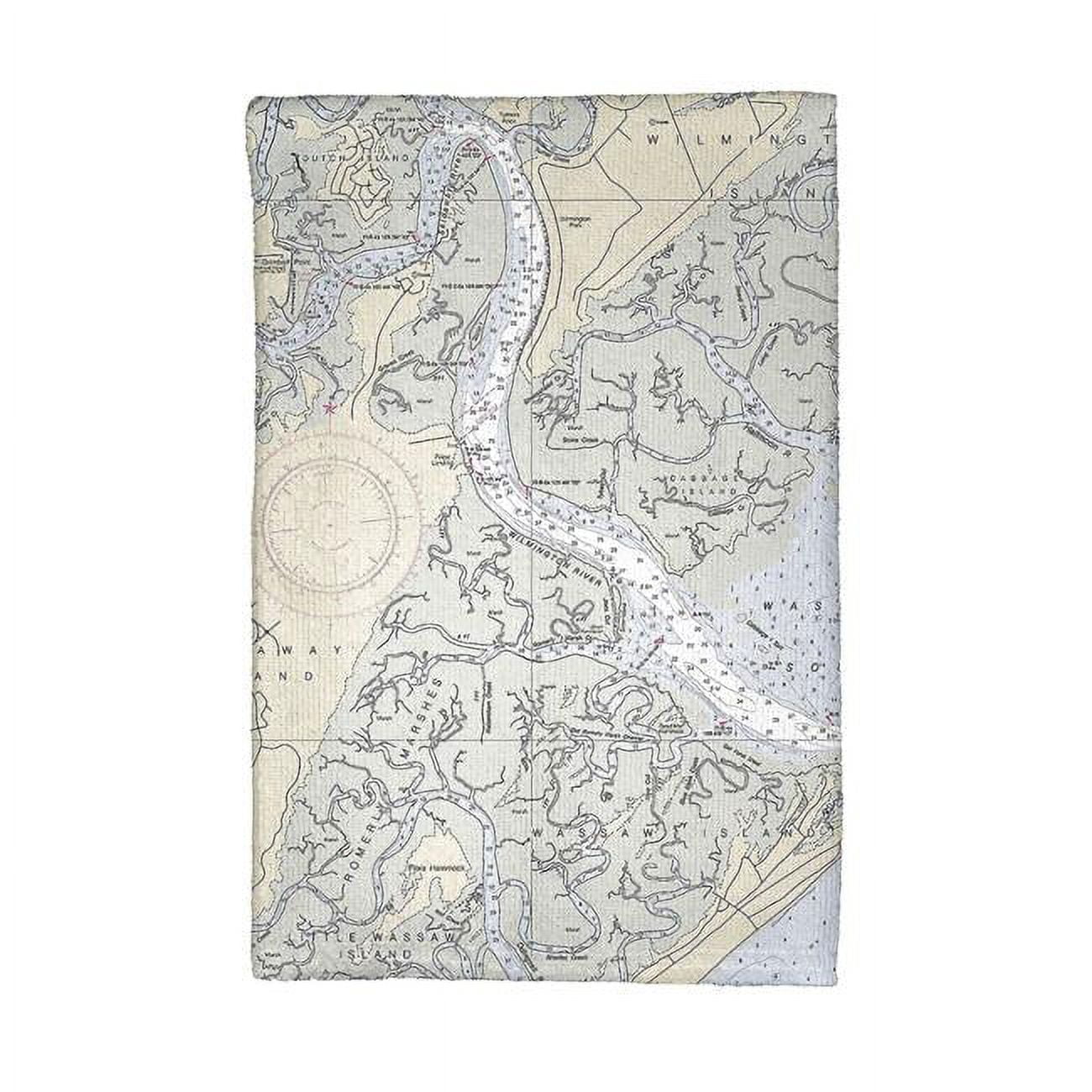 Picture of Betsy Drake KT214 Savannah River & Wassaw Sound, GA Nautical Map Kitchen Towel