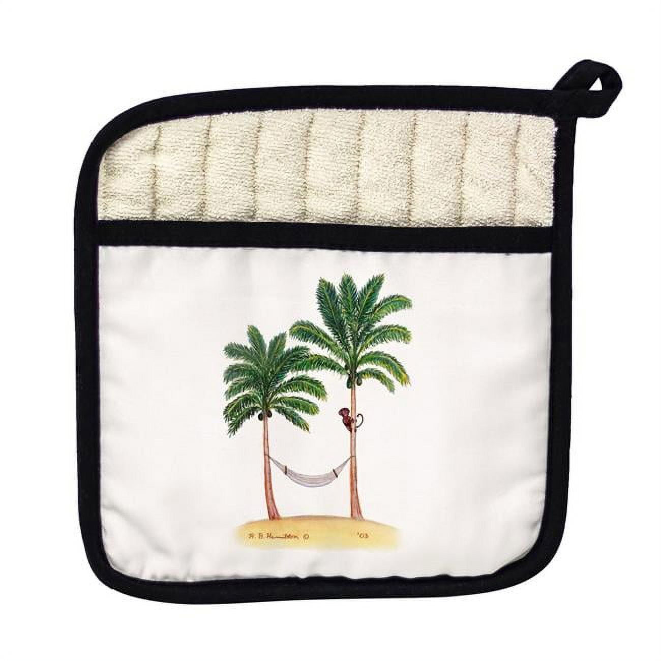 Picture of Betsy Drake PT085 Palm Trees & Monkey Pot Holder