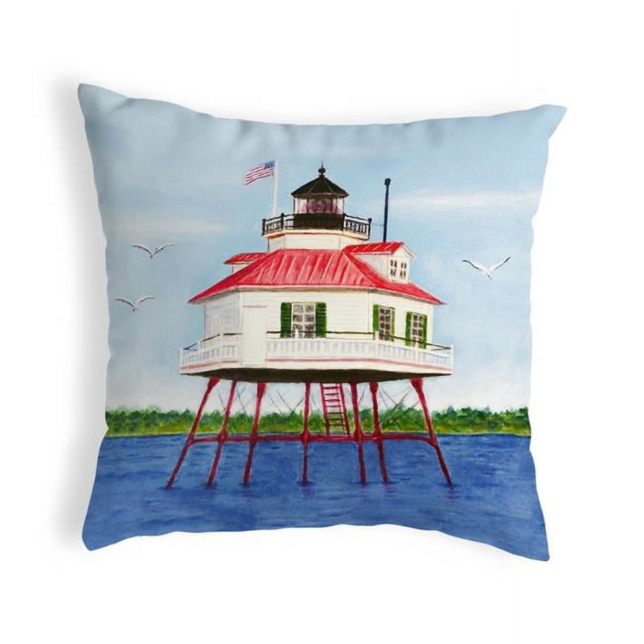 12 x 12 in. Drum Point Lighthouse Small No-Cord Pillow