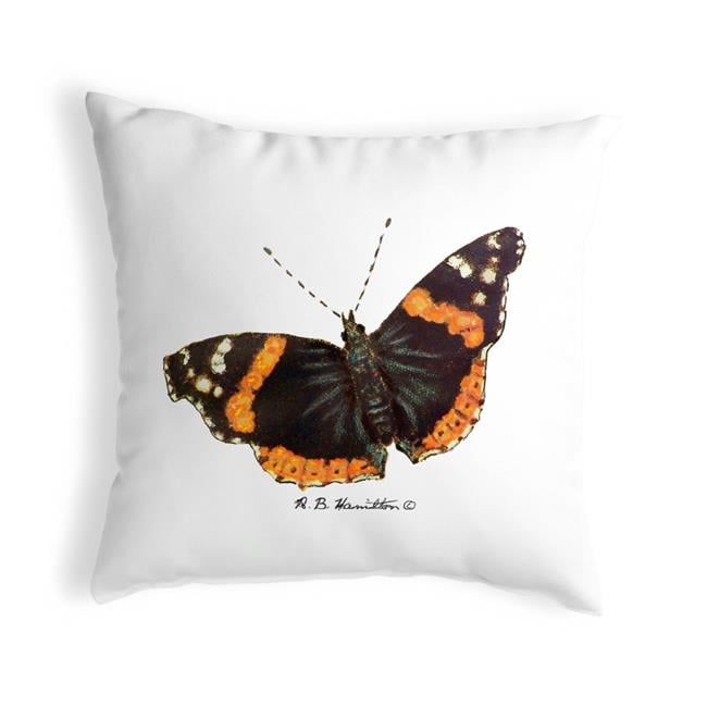 12 x 12 in. Red Admiral Butterfly Small No-Cord Pillow